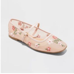 Wild Fable Floral Embroidered Flats - Pink